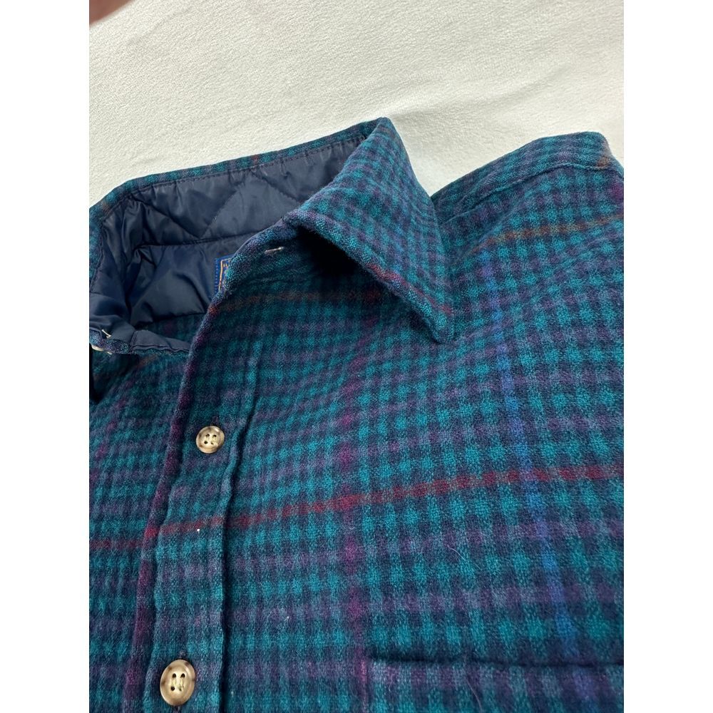 Pendleton 100% Wool Button Down Elbow Patch Trail… - image 5